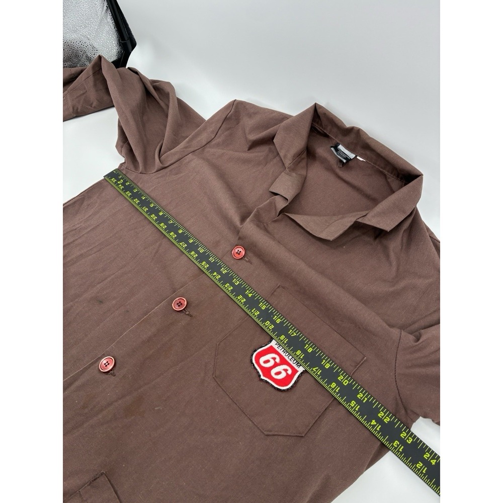 VNTG 70's Phillips 66 Mechanic Shop Coat Sears Work Brown Size Large Chore USA - Picture 8 of 8